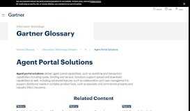 
							         Agent Portal Solutions - Gartner IT Glossary								  
							    