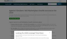 
							         Agents & Brokers: Sell Marketplace health insurance for 2019 ...								  
							    