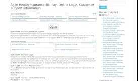 
							         Agile Health Insurance Bill Pay, Online Login, Customer Support ...								  
							    