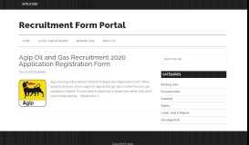 
							         Agip Oil and Gas Archives - Recruitment Form Portal								  
							    