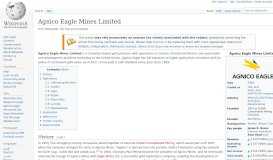 
							         Agnico Eagle Mines Limited - Wikipedia								  
							    