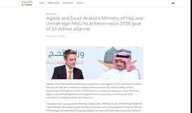 
							         Agoda and Saudi Arabia's Ministry of Hajj and Umrah sign MoU to ...								  
							    