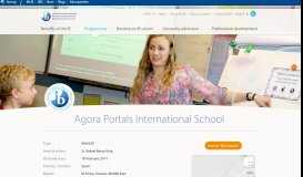 
							         Agora Portals International School - International Baccalaureate®								  
							    
