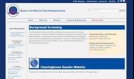 
							         AHCA:Central Services: Background Screening: Clearinghouse ...								  
							    