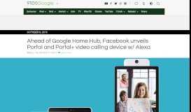 
							         Ahead of Google Home Hub, Facebook unveils Portal and Portal+ ...								  
							    