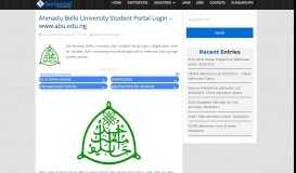 
							         Ahmadu Bello University Student Portal Login - www.abu.edu.ng ...								  
							    