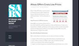 
							         Ahsay Offers Crazy Low Prices | Storage and Backup News								  
							    