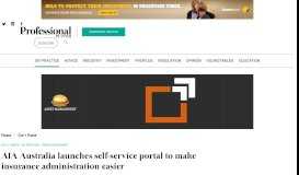 
							         AIA Australia launches self-service portal to make insurance ...								  
							    