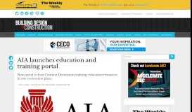 
							         AIA launches education and training portal | Building Design + ...								  
							    