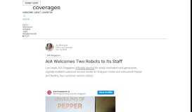 
							         AIA Welcomes Two Robots to Its Staff - Coverager								  
							    