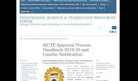 
							         AICTE Approval Process Handbook 2019-20 and Gazette Notification ...								  
							    