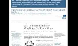 
							         AICTE Eases Eligibility Condition For Promotions | Engineering ...								  
							    