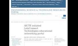 
							         AICTE initiated LetzConnect Technologies educational networking portal								  
							    