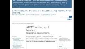 
							         AICTE setting up 4 teacher training academies « Engineering, Science ...								  
							    