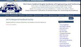 
							         AICTE Webportal Feedback Facility – Shri Guru Gobind Singhji ...								  
							    