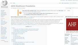 
							         AIDS Healthcare Foundation - Wikipedia								  
							    