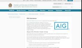 
							         AIG Insurance - American College of Surgeons								  
							    