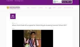 
							         Aiham from Grade 9A accepted for Oxford Royale Academy Summer ...								  
							    