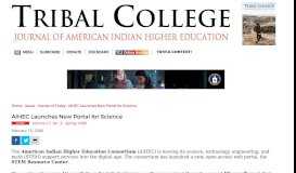 
							         AIHEC Launches New Portal for Science - Tribal College Journal								  
							    