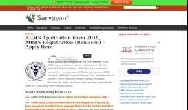 
							         AIIMS Application Form 2019, MBBS Registration (Released) - Apply ...								  
							    