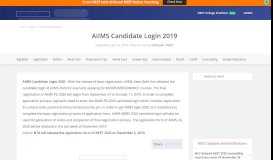 
							         AIIMS Candidate Login 2019 - Application Form, Admit Card ...								  
							    