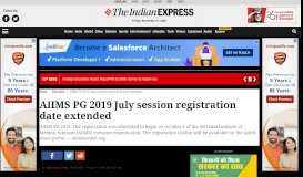 
							         AIIMS PG 2019 July session registration date extended | Education ...								  
							    