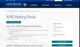 
							         AIMS Parking Portal - Longwood University								  
							    