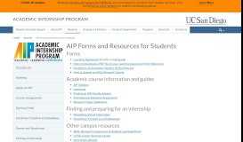 
							         AIP Forms and Resources for Students - Academic Internship Program								  
							    
