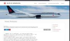 
							         Air Canada and Spafax Canada launch entertainment and shopping ...								  
							    