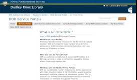 
							         Air Force Portal - DOD Service Portals - Research Guides at Naval ...								  
							    