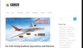 
							         Air India hiring Graduate Apprentices and Diploma Apprentices | Last ...								  
							    