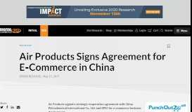 
							         Air Products Signs Agreement for E-Commerce in China								  
							    