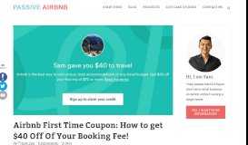 
							         Airbnb First Time Coupon: How to get $40 Off Of Your Booking ...								  
							    