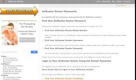 
							         AirRouter Router Passwords - Port Forwarding								  
							    