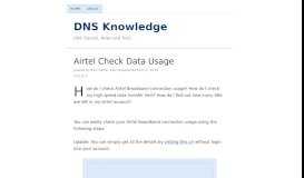 
							         Airtel Check Data Usage - DNS Knowledge								  
							    