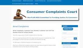 
							         Airtel Complaints - Consumer Complaints Court								  
							    