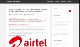 
							         Airtel Customer Care, Toll Free Number, Support E-mail, Head Office ...								  
							    