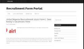 
							         Airtel Nigeria Archives - Recruitment Form Portal								  
							    