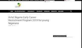 
							         Airtel Nigeria Early Career Recruitment Program 2019 for young ...								  
							    