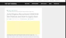 
							         Airtel Nigeria Recruitment 2018/2019 See Position and How to Apply ...								  
							    