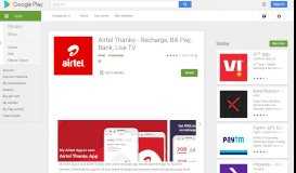 
							         Airtel Thanks - Recharge, Bill Pay, Bank, Play, TV - Apps on Google Play								  
							    