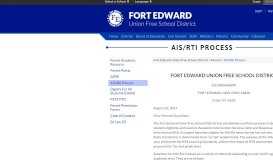 
							         AIS/RtI Process - Fort Edward Union Free School District								  
							    