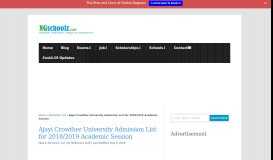 
							         Ajayi Crowther University Admission List is Out - 2018/2019 - Ngschoolz								  
							    