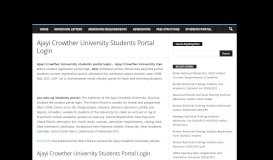 
							         Ajayi Crowther University Students Portal Login - Eduloaded								  
							    