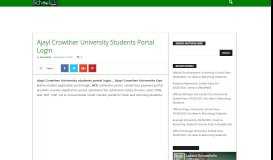 
							         Ajayi Crowther University Students Portal Login - Schoolinfong.com								  
							    