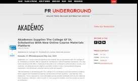 
							         Akademos Supplies The College Of St. Scholastica With New Online ...								  
							    