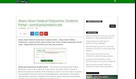 
							         Akanu Ibiam Federal Polytechnic Students Portal - portal.polyunwana ...								  
							    
