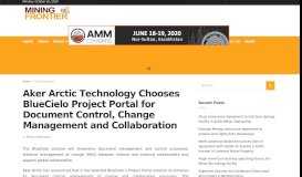 
							         Aker Arctic Technology Chooses BlueCielo Project Portal for ...								  
							    