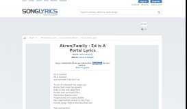 
							         AKRON/FAMILY - ED IS A PORTAL LYRICS								  
							    