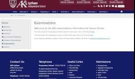 
							         AKS Lytham > Senior > Examinations								  
							    